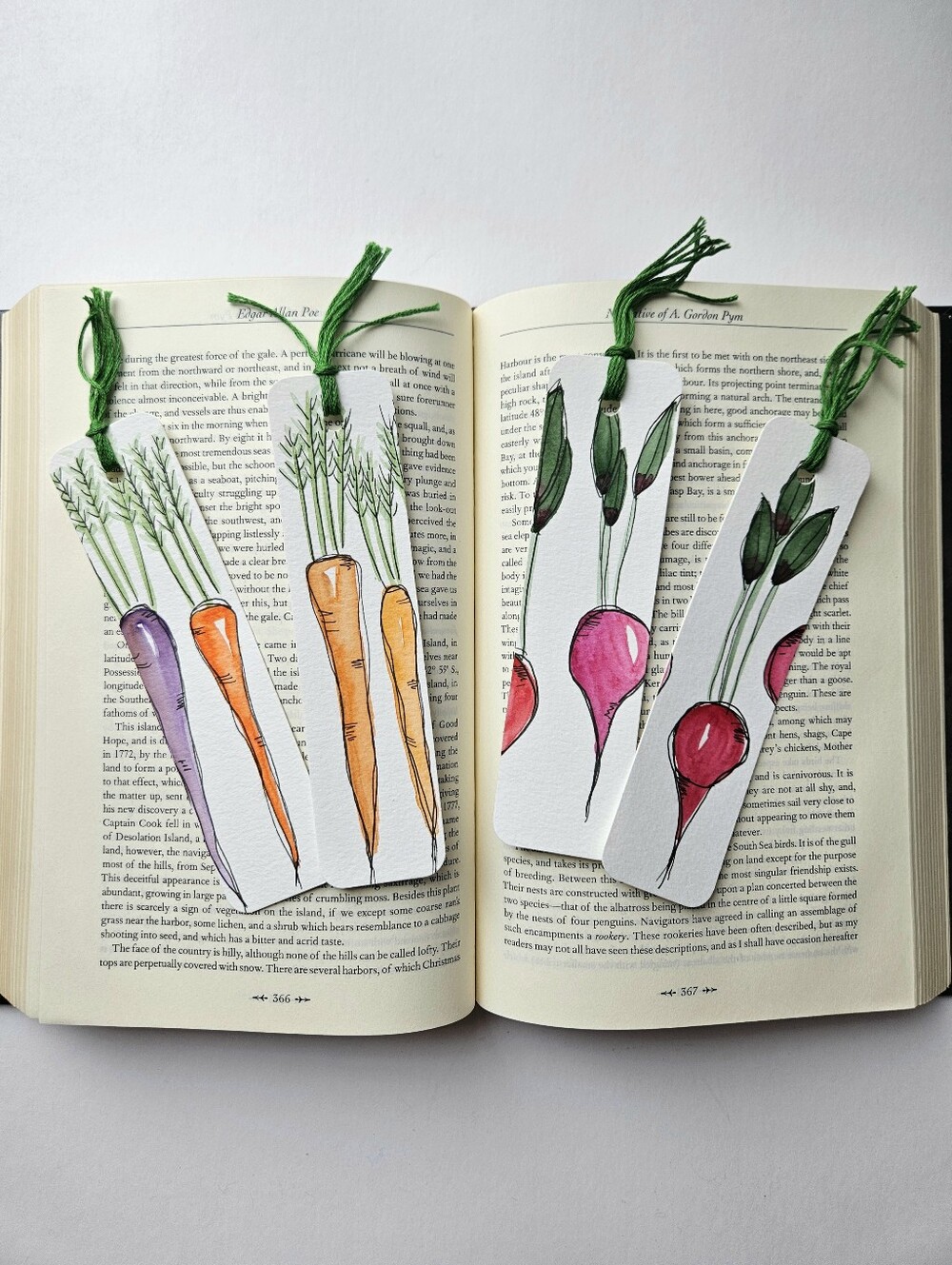 4pc Handmade Carrots & Beets Bookmarks | Farmer's Market Themed